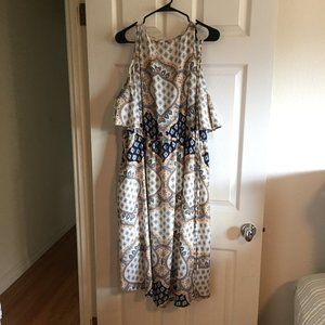 🌸  Plus Size Boho Open Shoulder Dress